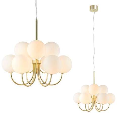 LAMPA wisząca BIANCO 107994 Markslojd szklana OPRAWA molekuły ZWIS kule balls białe złote