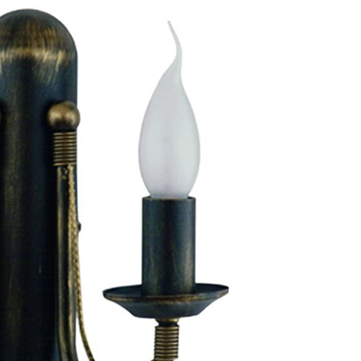 2-płomienny kinkiet czarny ARES 203 ścienna lampa do sypialni