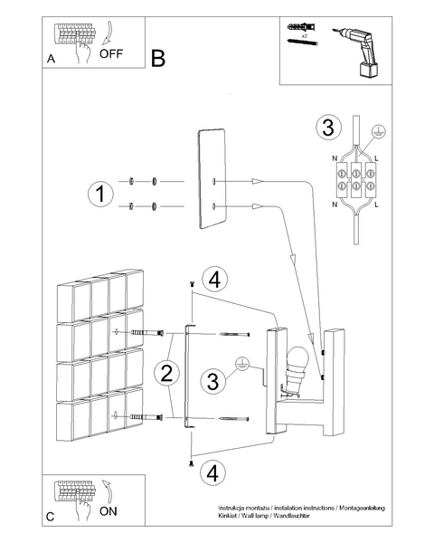 Kinkiet ścienny Lappo SL.1092 Sollux modernistyczny biały