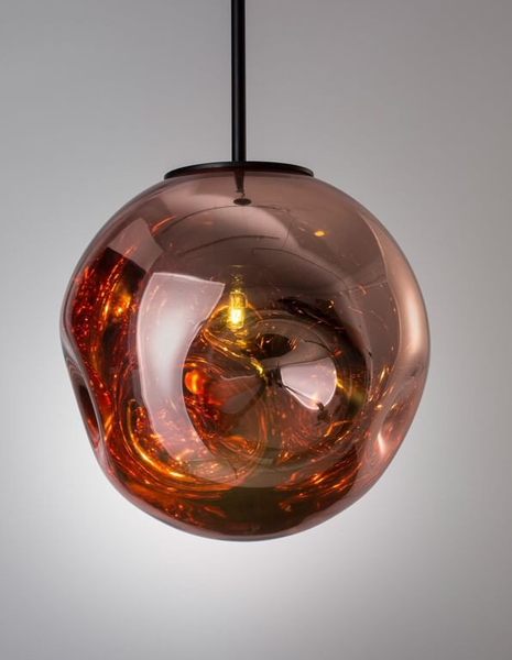 LAMPA wisząca CARORA LE41956 Luces Exclusivas szklana OPRAWA kula ZWIS ball miedziana