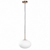 Lampa wisząca szklana Omi 1183 Zumaline owalna nad wyspę biała złota
