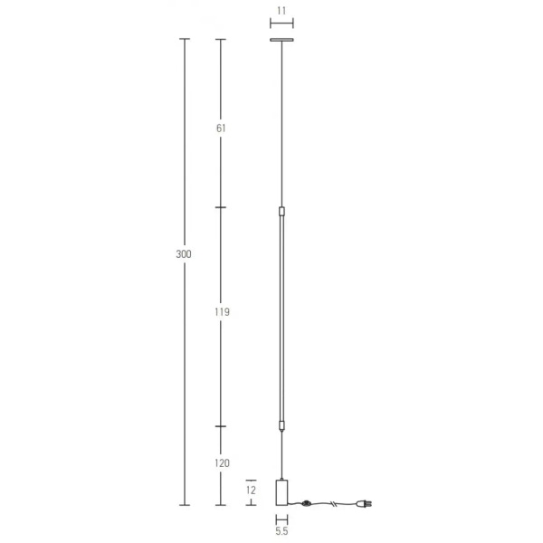 Lampa do salonu wisząca 20184 LED 19W 3000K zwis tubka czarny