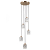 Szklana lampa zawieszana Torno PND-40813-5R-HBR tuby złoty przezroczysty