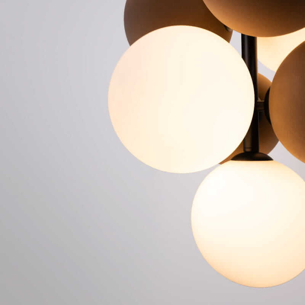 Zwisowa lampa kulista Vino ABR-GRAPPA--B Abruzzo molekuły szare białe