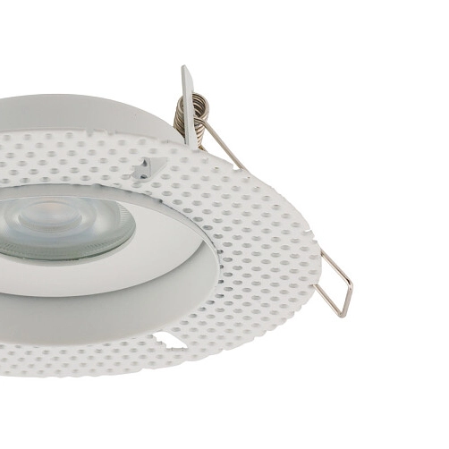 Podtynkowa lampa metalowa Echo 8371 okrągły wpust biały do kuchni