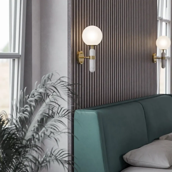 Loftowa LAMPA ścienna La Spezia W01343BR Cosmolight szklany kinkiet do sypialni kula ball czarna