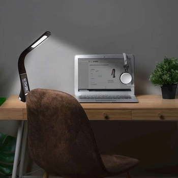 Biurkowa LAMPKA stojąca GALA ML139 Milagro stołowa LAMPA metalowa LED 6W 3000K z zegarkiem brązowa