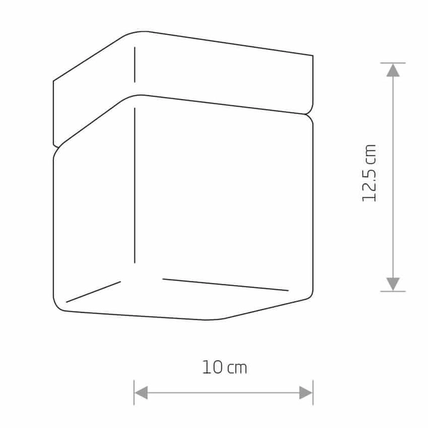 Kwadratowy plafon SIS 8054 IP44 kostka szklany metalowy biały czarny