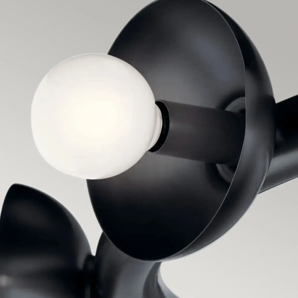 Industrialny żyrandol do salonu Palta KL-PALTA9-BK ring metalowy czarny