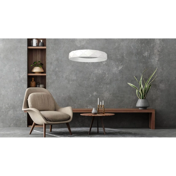 Geometryczna LAMPA wisząca REUS LP-8069/1P LED WH Light Prestige okrągła OPRAWA metalowa LED 36W 4000K pierścień ring zwis biały