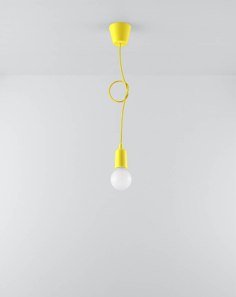Industrialna LAMPA wisząca SL.0578 OPRAWKA na żarówkę ZWIS kabel przewód żółta