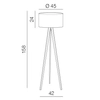 Podłogowa lampa Tripod Wood AZ3013+AZ3014 na trójnogu drewniana biała