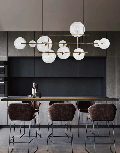 Wisząca lampa molekułowa CHARM ST-9757P-L Step bubbles metal szkło złota