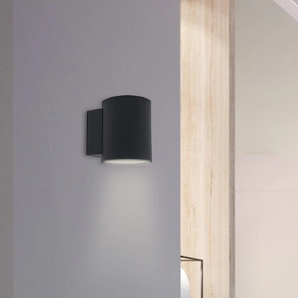 Minimalistyczna LAMPA ścienna KAUNAS 7020 Rabalux okrągły kinkiet metalowy do salonu czarny