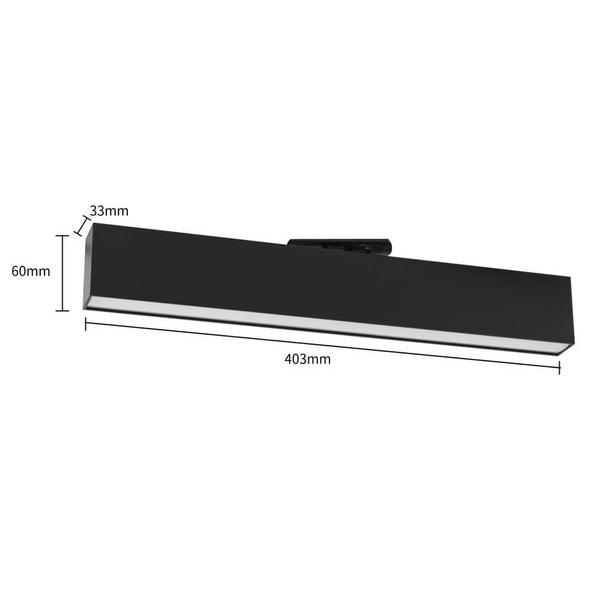 Metalowa oprawa sufitowa MOON LP-559/3 R-1F BK Light Prestige LED 12W 3000K do 1-fazowego systemu szynowego czarna
