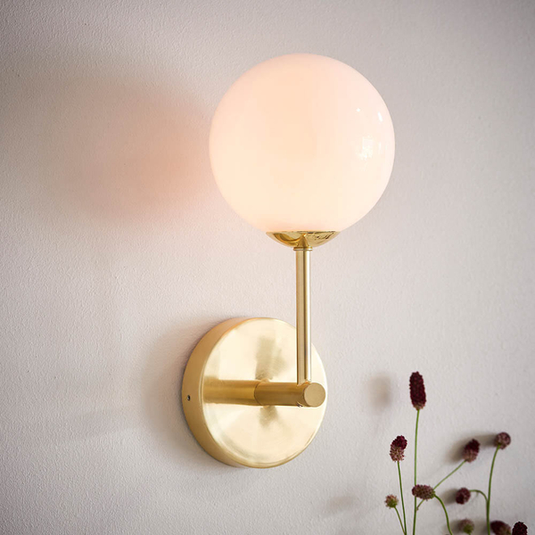 Kulista lampa przyścienna Otto 75960 mosiądz przezroczysty