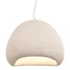 Skandynawska lampa wisząca 23161 kopuła do salonu biała kremowa