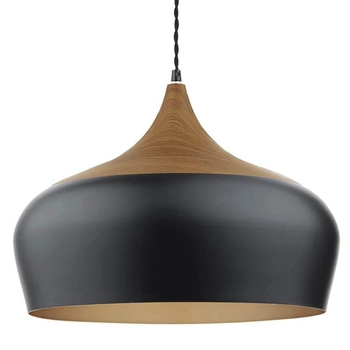 Jadalniana lampa wisząca nad stół Gaucho GAU8622 czarny drewniany