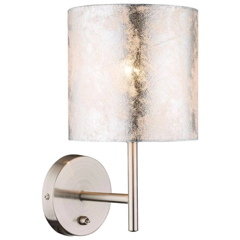 Kinkiet LAMPA ścienna AMY 15188W Globo abażurowa OPRAWA srebrna