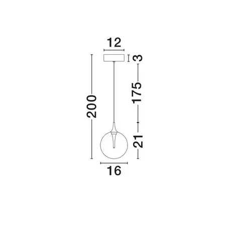Lampa wisząca kula LURVELA LE45132 LED 5W 3000K złota czarna