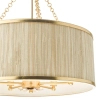 Drewniana wisząca lampa Fenella FEN0535 lniana trawa morska złoty