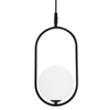Czarna lampa wisząca Cordel szklana kula frame do sypialni