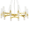 Salonowa lampa wisząca Candela DN1505-10 gold Step mleczne tuby złote