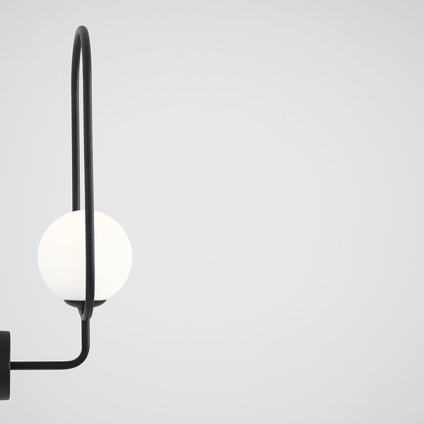 Czarny kinkiet Riva 1086C1 Aldex lampa ścienna kula balls na przedpokój