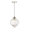 Szklana wisząca lampa Mya MYA0138 do salonu nad stół nikiel
