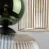 Glamour lampa zwisająca Sophia Green 11150 klosze żebrowane zielony