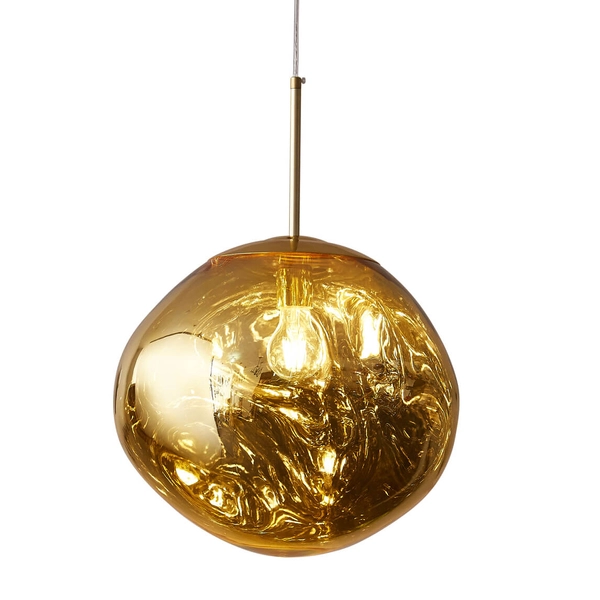 Zwis lampa GLAM MP-1239-380 gold kulka płomienna do sypialni złota