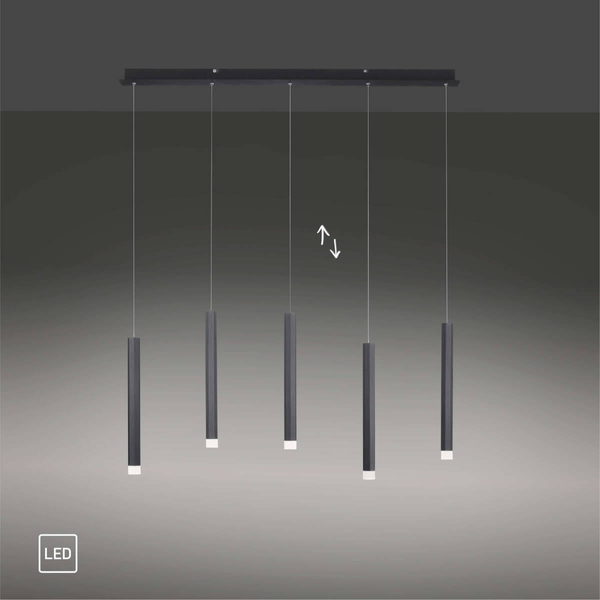 Wisząca lampa na belce Bruno 15205-18 Just Light LED 29W 3000K sople czarny