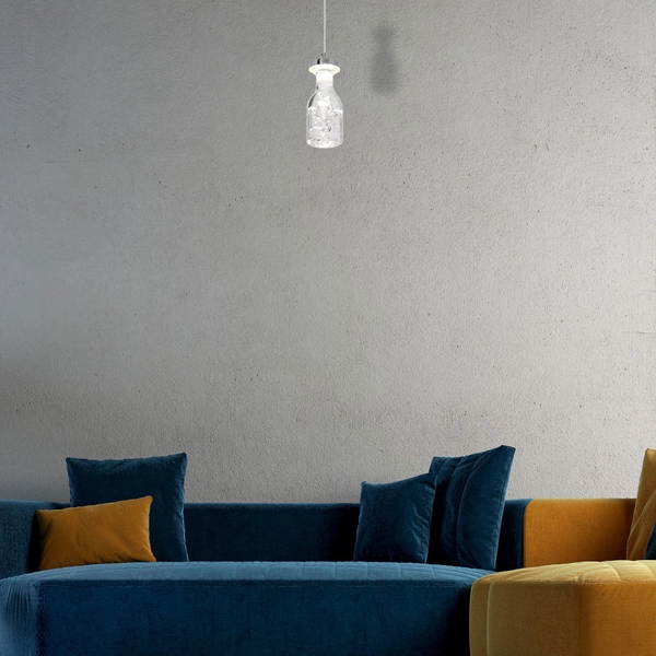 LAMPA wisząca BOTTLE ML431 Milagro zwis OPRAWA LED 5W 4000K butelka bottle chrom przezroczysta