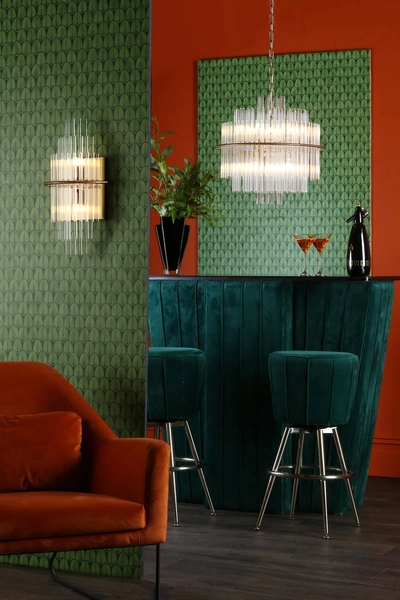 Szklany kinkiet Lukas LUK0935 Dar Lighting glamour antyczne złoto