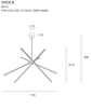 Loftowa LAMPA wisząca SPIDER P0412 Maxlight metalowa OPRAWA pręty LED 33W 3000K zwis czarny