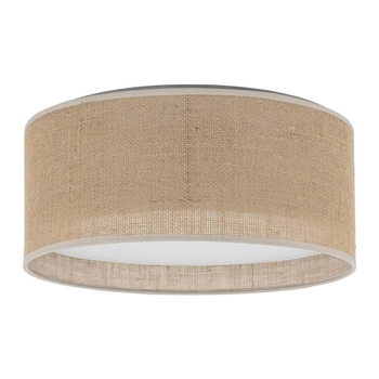 Okrągły plafon jutowy klosz Juta 5798 TK Lighting do salonu brązowy biały