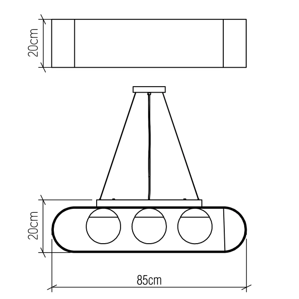 Potrójna lampa wisząca kule Sfera QN-SFERA-3P-TEAK brązowy biały