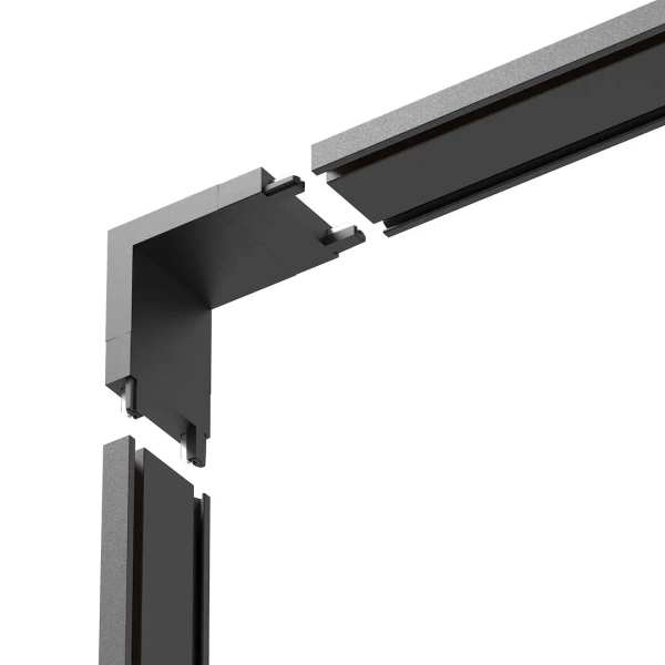 Narożny łącznik do systemu szyn magnetycznych Slim Magnetic ML2213 czarny