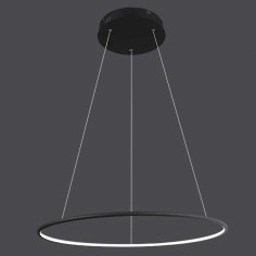 LAMPA wisząca MDECO SLIM/000012/3000/B okrągła OPRAWA metalowa LED 43W 3000K zwis pierścień ring czarny