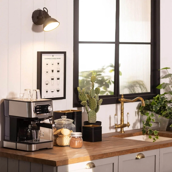 Regulowany kinkiet Retro ABR-RRO-C-E14 Abruzzo czarny złoty