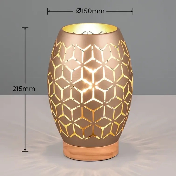 Stołowa lampka Bidar R51571065 RL Light wzorzysta brązowa złota