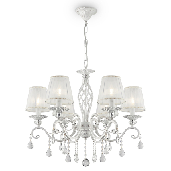 Żyrandol glamour Grace ARM247-06-G abażurowy kryształ biały