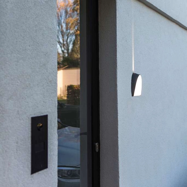 Elewacyjna LAMPA ścienna APOLLO 5188801118 Lutec metalowa OPRAWA kinkiet LED 14W 3000K półokrągły IP54 szary