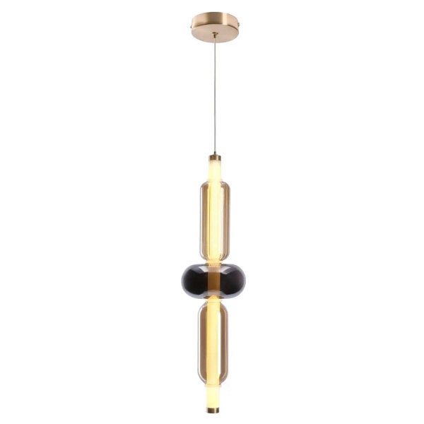 Wisząca lampa szklana KELLY złota przydymiona 31-54531 3xLED 8W 2700K na stół