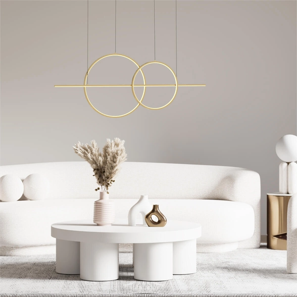 Ledowa lampa wisząca Cholet MD7358-2A-3GT Zumaline 34W 3000K ringi złote