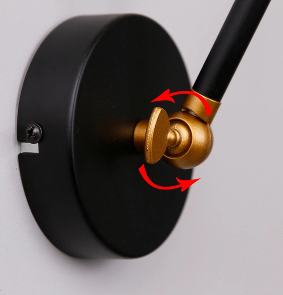 Industrialna lampa ścienna Truck na wysięgniku czarny złoty