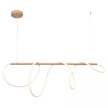 Designerska wisząca lampa 19254 LED 28W 3000K wężyk biały złoty