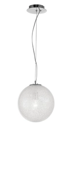 Nowoczesny żyrandol sypialniany Flandes okrągły srebrny