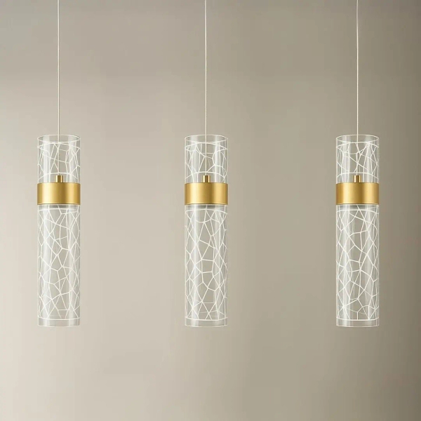 Potrójna wisząca lampa Lagos ML2246 LED 24W 4000K nad wyspę złoty