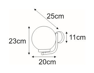 Lampa zewnętrzna kinkiet Ana K-LP270A okrągły kula chrom 